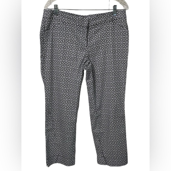 Laundry by Shelli Segal Los Angeles Womens Cropped Mosiac Navy Pant size 10 - Picture 1 of 11